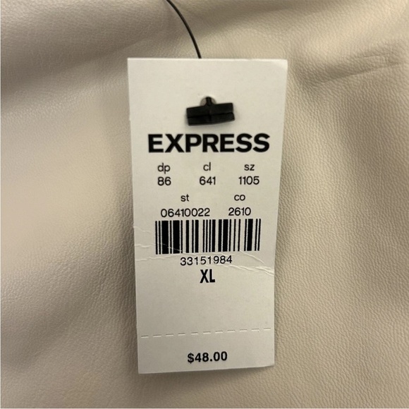 Express Women’s Body Contour Faux Leather Square Neck Cropped Tank Size XL - NWT - Picture 12 of 16